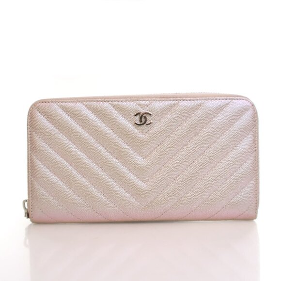 Chanel Caviar CC Long Zip Wallet